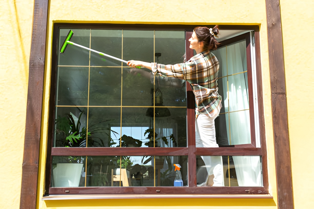 Cleaning Windows with a Pole for Easy Weekend Cleaning Tasks